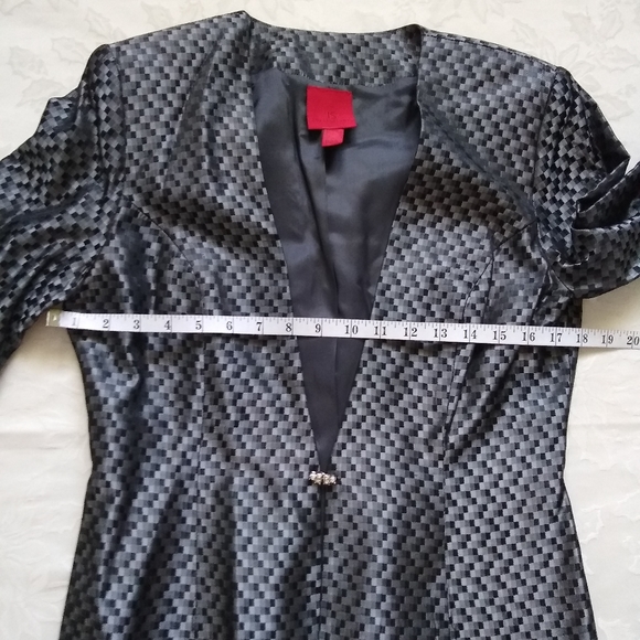 3 items JS Collections taffeta checks maxi skirt long sleeves jacket corset top - Picture 7 of 14